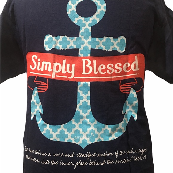 Simply Blessed Womens T shirt Anchor Hebrews 6:19 Size Small - Picture 2 of 3